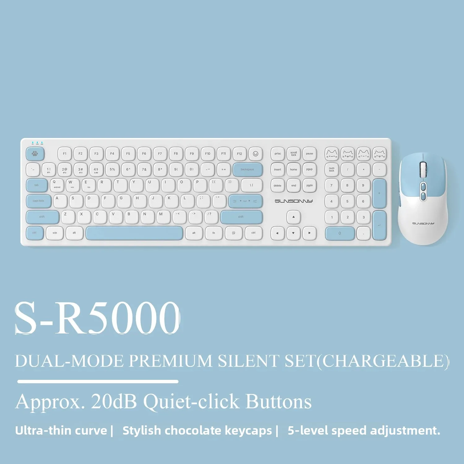 Gaming Keyboard Mouse Combo - Uroczy, cichy zestaw klawiatury i myszy,