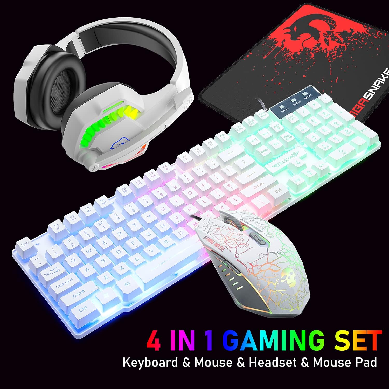 Gaming Keyboard Mouse Combo - MAMBASNAKE T11 UK 100% Zestaw Gamingowy: