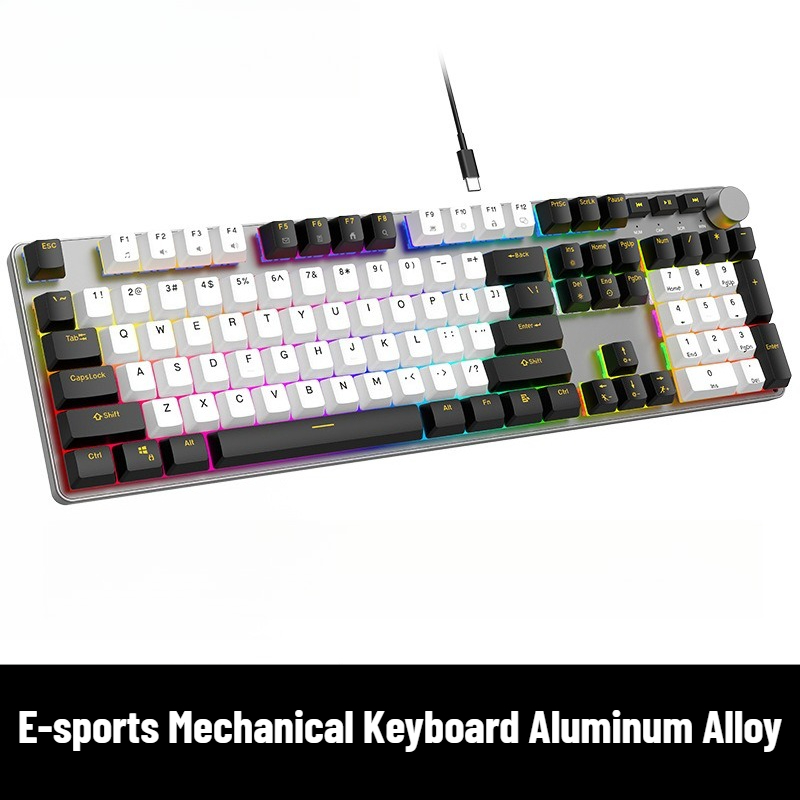 Gaming Keyboard No Noise - Mechaniczna klawiatura e-sportowa ze stopu aluminium,