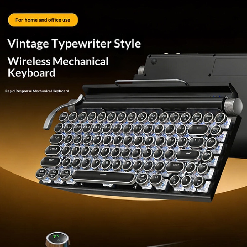 Gaming Keyboard Not Typing - Bezprzewodowa klawiatura mechaniczna, styl retro maszyny