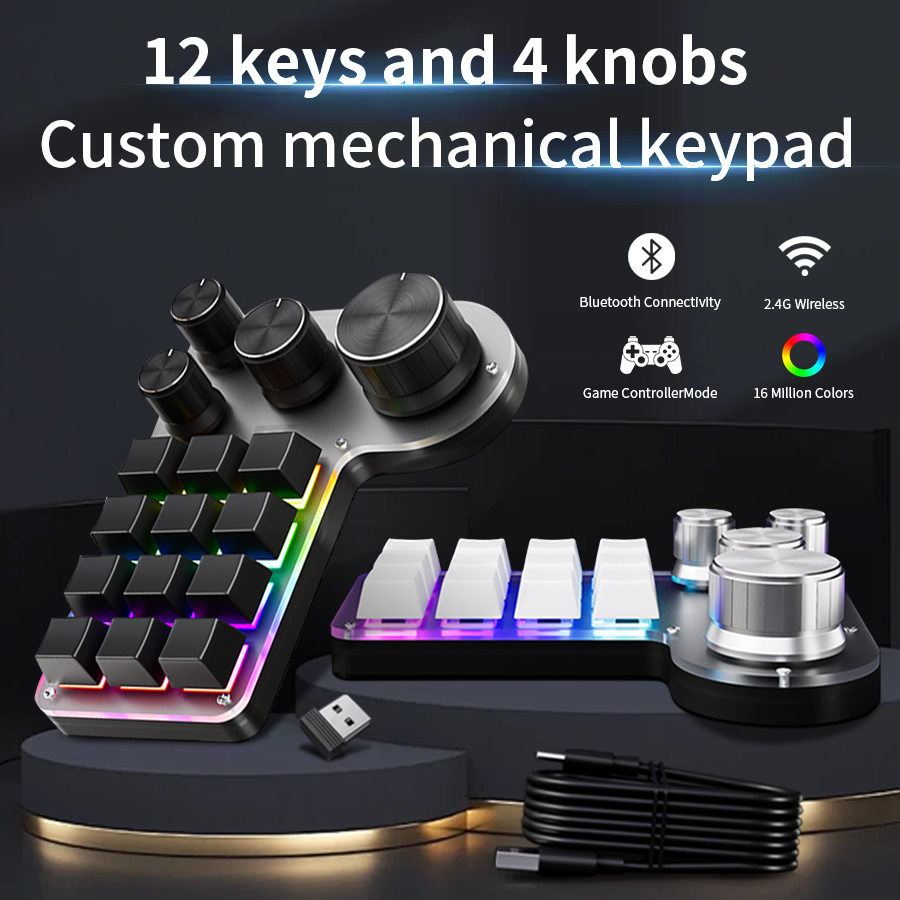 Gaming Keyboard 1 Hand - Klawiatura mechaniczna 3 tryby 12 klawiszy