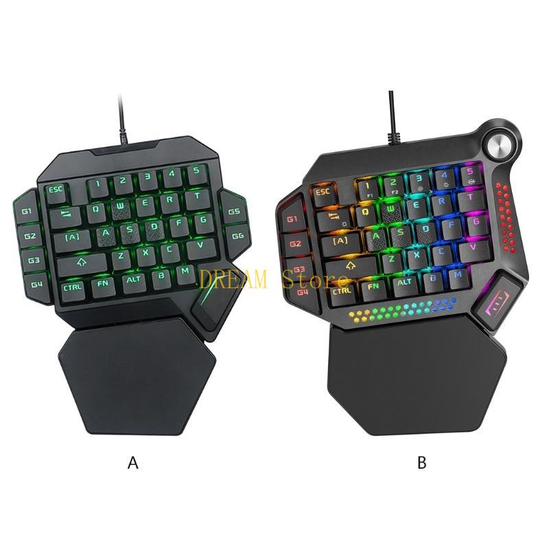 Gaming Keyboard 1 Hand - Podświetlany jedną ręką RGB Luminous do
