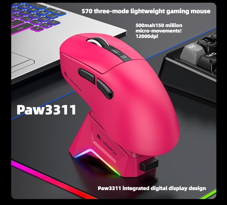 Gaming Keyboard 1 Hand - Bezprzewodowa mysz gamingowa Bluetooth RS7, PAW311