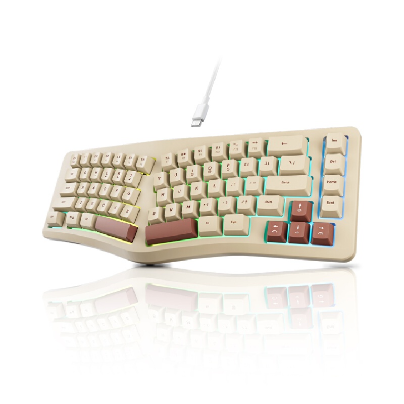 Gaming Keyboard Not Typing - Klawiatura gamingowa A86, dzielona, ergonomiczna, przewodowa,