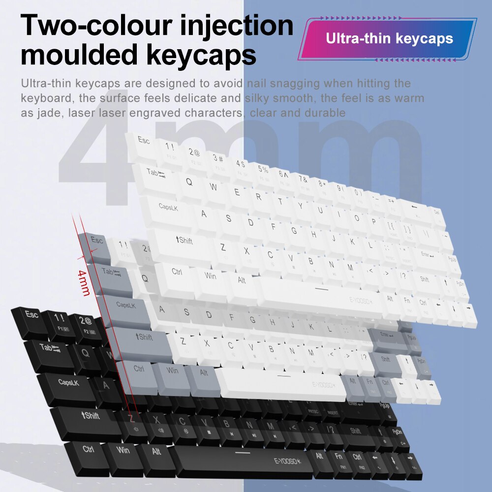 E-YOOSO A68 RGB Mini Slim USB  – Gaming Keyboard Budget recenzja i cena