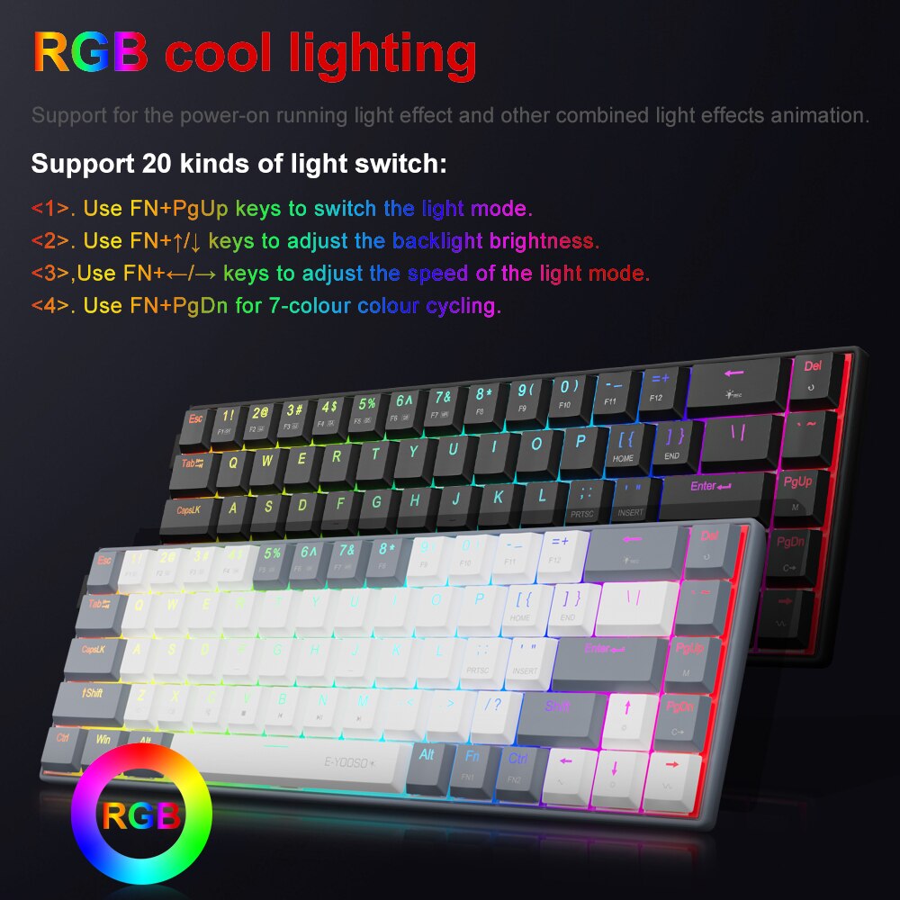 E-YOOSO A68 RGB Mini Slim USB  – Gaming Keyboard Budget recenzja i cena