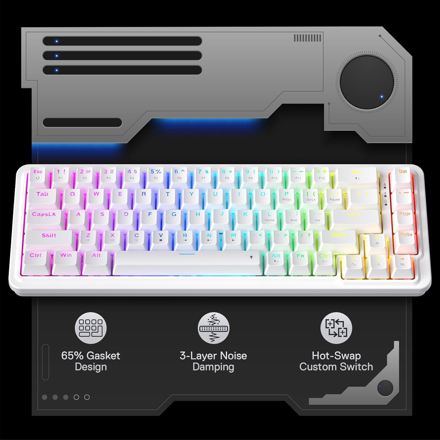 Redragon K709 65% przewodowa u – Gaming Keyboard No Noise recenzja i cena