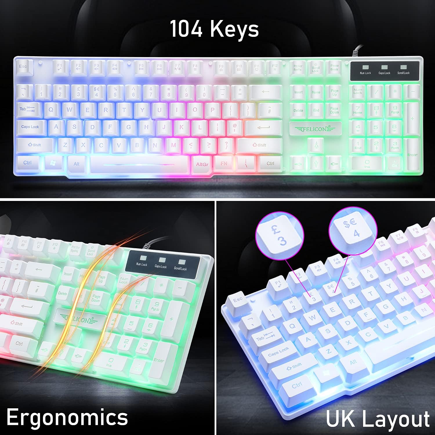 MAMBASNAKE T11 UK 100% Zestaw  – Gaming Keyboard Mouse Combo recenzja i cena