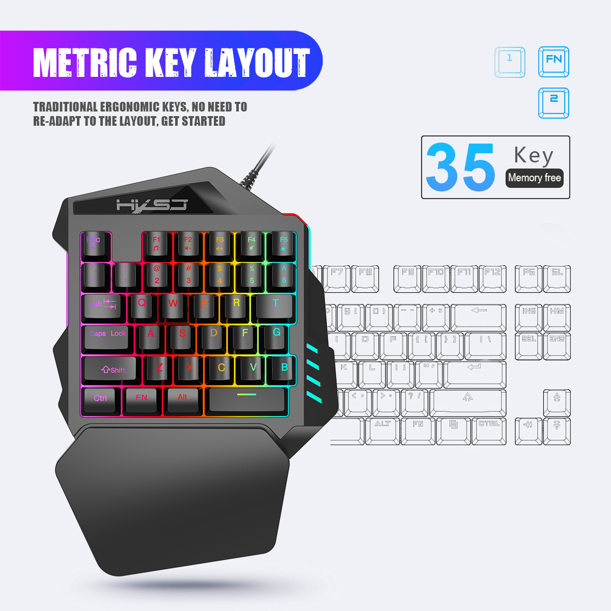 Najlepsza sprzedaż 35 klawiszy – Gaming Keyboard 1 Hand recenzja i cena