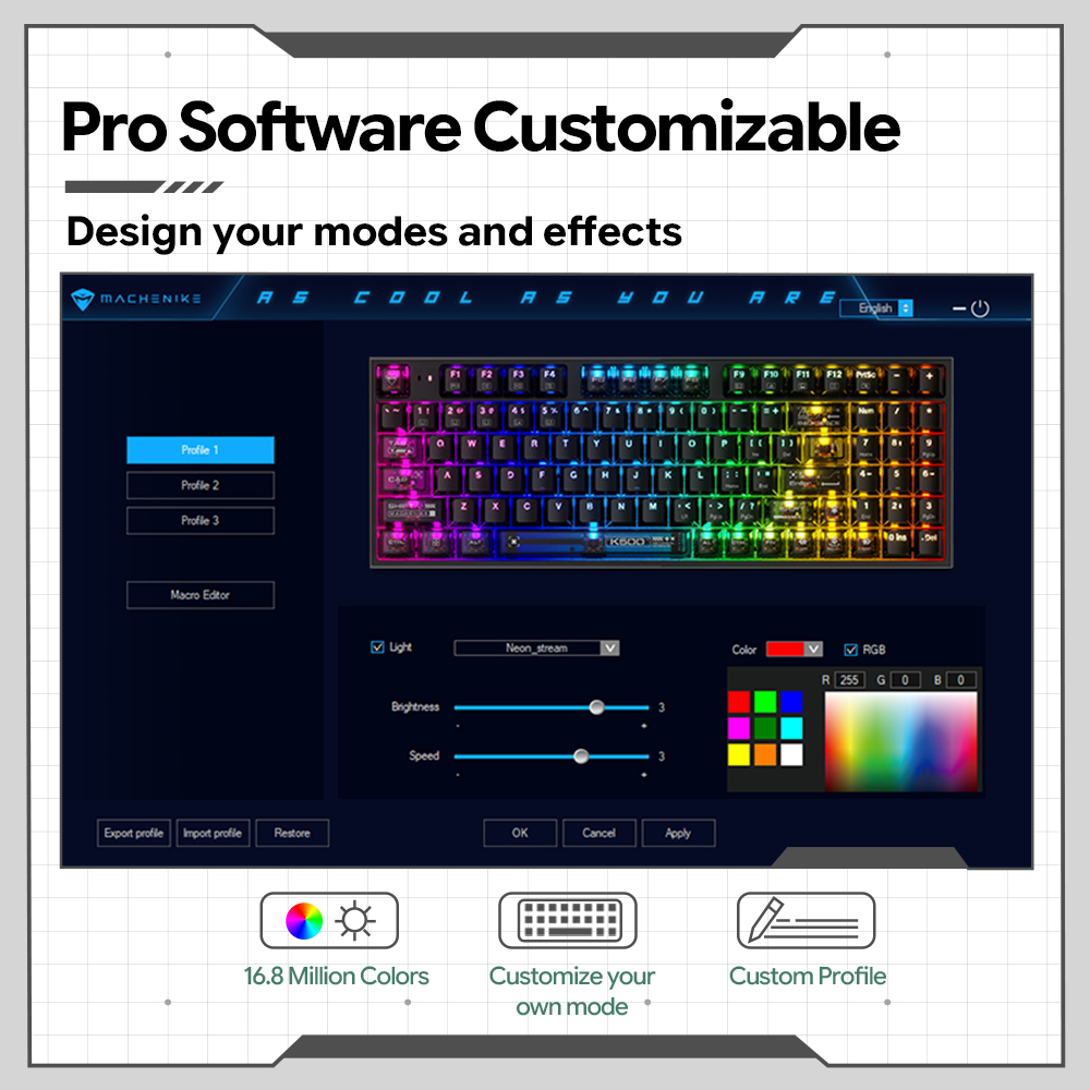 Machenike K500-B94 V2 Przewodo – Keyboard Gaming Transparent recenzja i cena