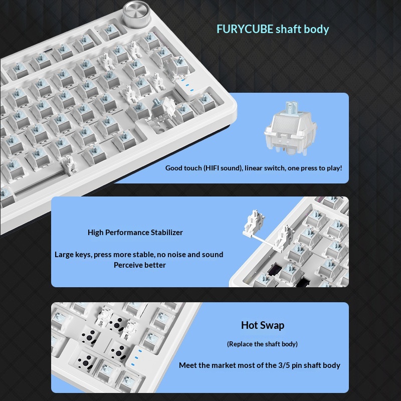 Furycube Rx75 Pro Tri Mode Ros – Gaming Keyboard Not Typing recenzja i cena
