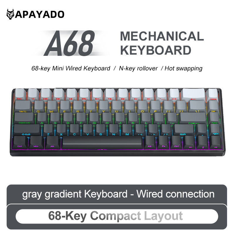 APAYADO A68 Przewodowa Klawiat – Gaming Keyboard Budget recenzja i cena